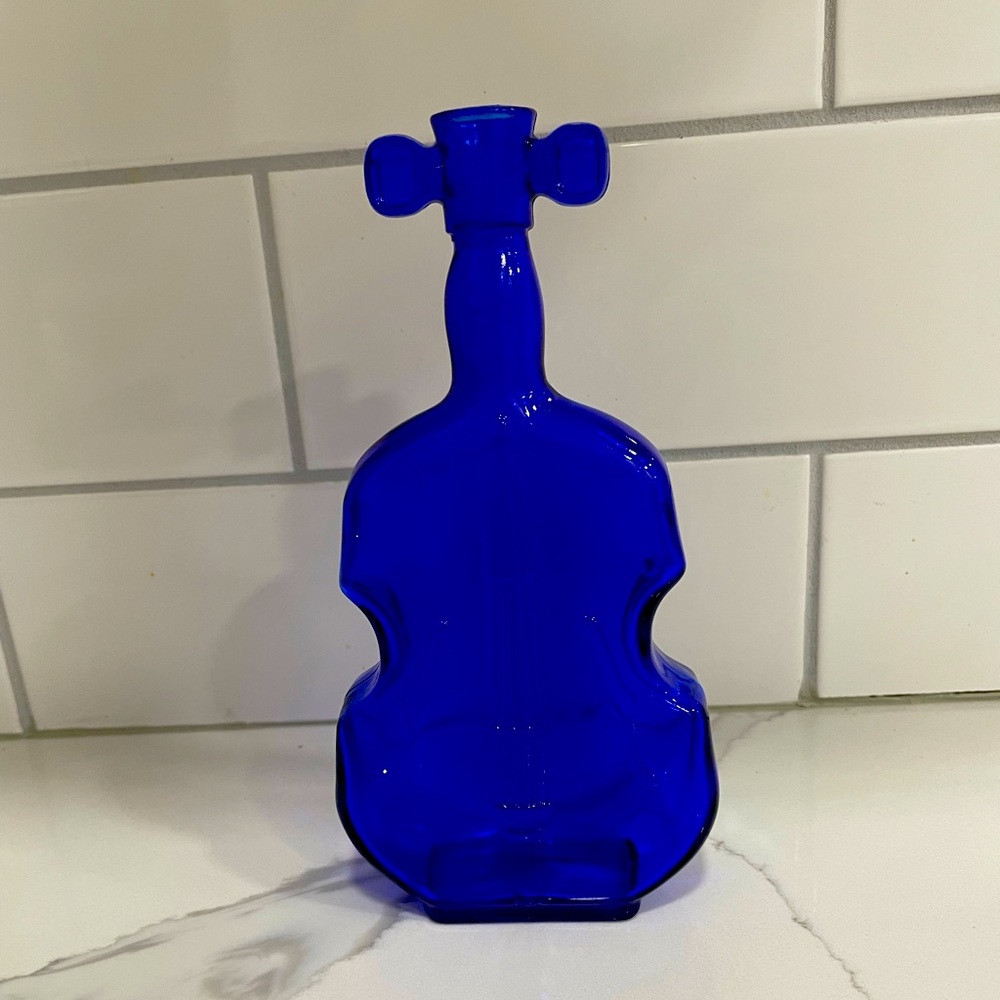 Vintage Maryland Glass Violin blue cobalt bottle.